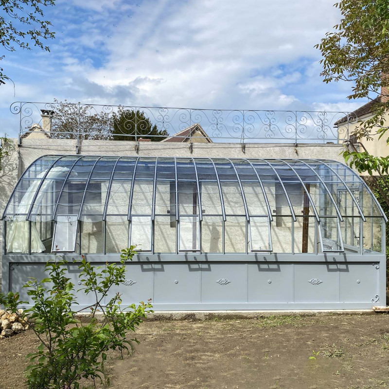 Serre à l'ancienne CHAMBORD largeur 2.80 m sur embase aluminium