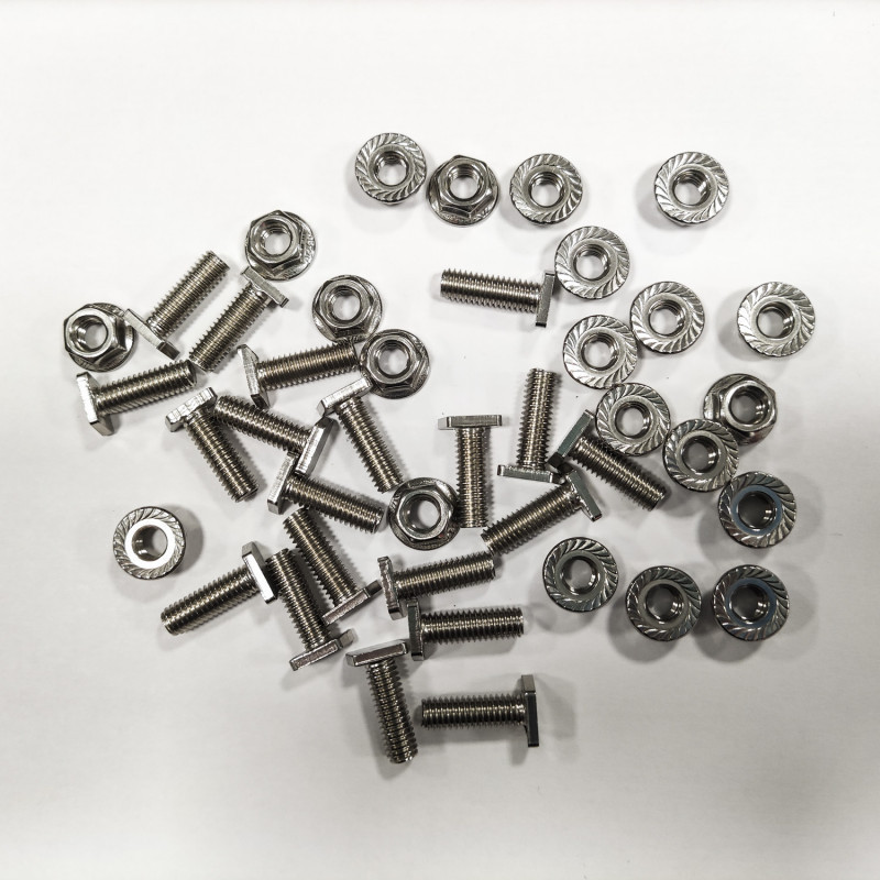 Lot de 20 vis tête marteau M6 (12 + 18 mm) avec écrous