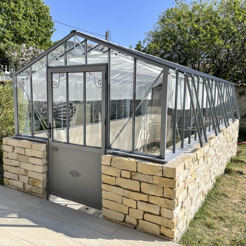 Serre à l'ancienne CLASSIQUE 2,75 m sur muret