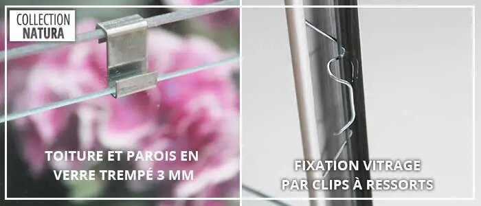 Toiture et parois, fixations de vitrages - SERRE LAURUS 8,10m²